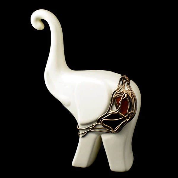 CER-SŁOŃ MODERN GRUBY DUŻY *WITRAŻ-KREM* C-340W