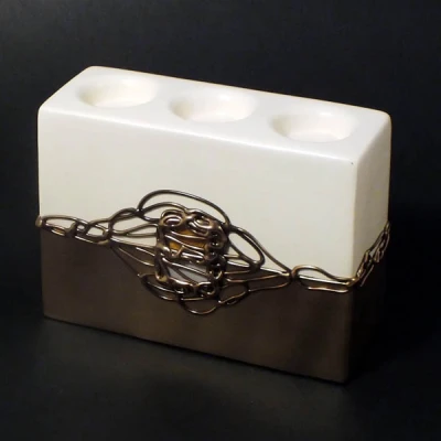 CER-ŚWIECZNIK KOSTKA WYSOKA III *DECOR 1/2 ZŁOTO* C-291-1/2Z