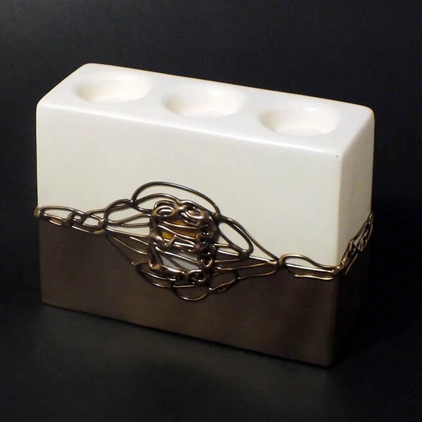 CER-ŚWIECZNIK KOSTKA WYSOKA III *DECOR 1/2 ZŁOTO* C-291-1/2Z