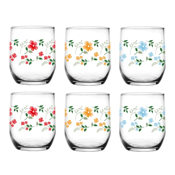 GLA-KPL. 6-SZKLANEK NISKICH 300ML *KWIATKI*