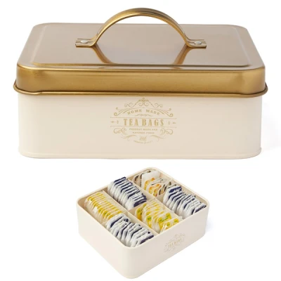 TAD-POJEMNIK NA HERBATĘ *MOLISE* 6 PRZEGRÓDEK *KREMOWY* 18X15X6,5CM