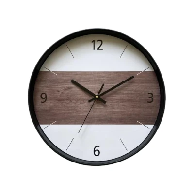 AS-ZEGAR ŚCIENNY 30CM MOTYW DREWNO/CZARNY