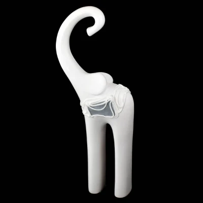 CERKAM-SŁOŃ MODERN CHUDY DUŻY *DEKOR WITRAŻ-BIAŁY* C-335W