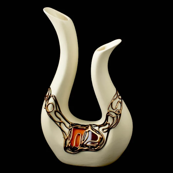 CER-WAZON HARFA MAŁA *WITRAŻ-KREM* C-202W