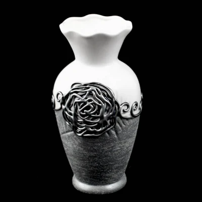 CER-WAZON Z GAŁĄZKĄ MAŁY *DEKOR 1/2 RÓŻA-BIAŁY* C-956-1/2R