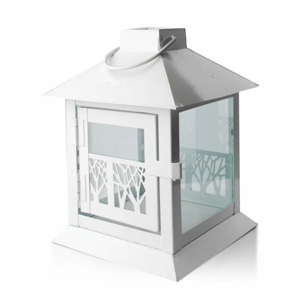 MON-LATARNIA METALOWA WHITE 20CM 3989