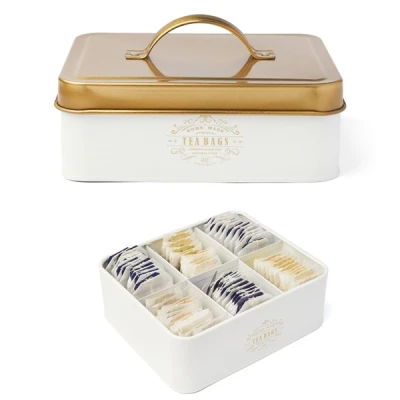 TAD-POJEMNIK NA HERBATĘ *MOLISE* 6 PRZEGRÓDEK *BIAŁY* 18X15X6,5CM