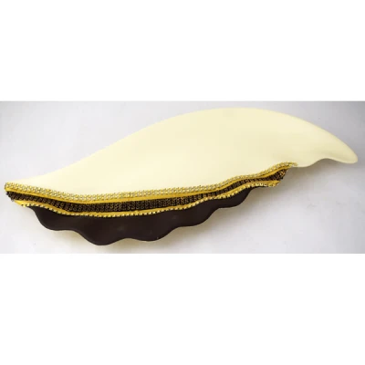 CER-PODSTAWKA FALBANKA DUŻA *DECOR PASEK 1/2 KREM* C-817P