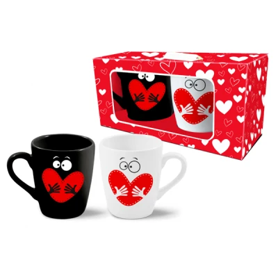 CF-ZESTAW 2-KUBKÓW  BARYŁKA 300ML WALENTYNKI *SERDUSZKA*