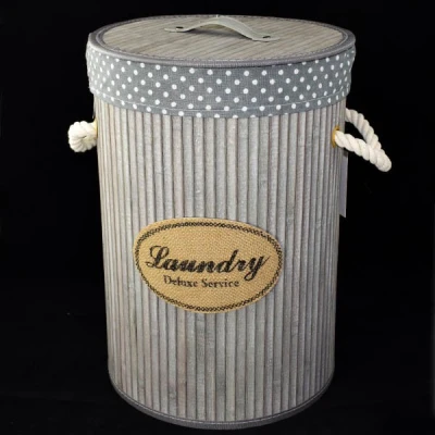 DM-KOSZ WIKLINOWY OKRĄGŁY WYŚCIELANY Z/P *S* H40 FI28 YD18429/S SZARY