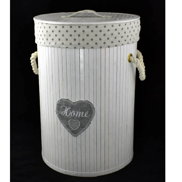 DM-KOSZ WIKLINOWY OKRĄGŁY WYŚCIELANY Z/P *S* H40 FI28 YD18430/S BIAŁY