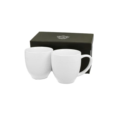 KUBKI KLASYCZNE DO KAWY HERBATY PORCELANOWE 2 SZT ZESTAW ELEGANCKIE