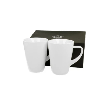 KUBKI KLASYCZNE DO KAWY HERBATY PORCELANOWE 2 SZT ZESTAW ELEGANCKIE