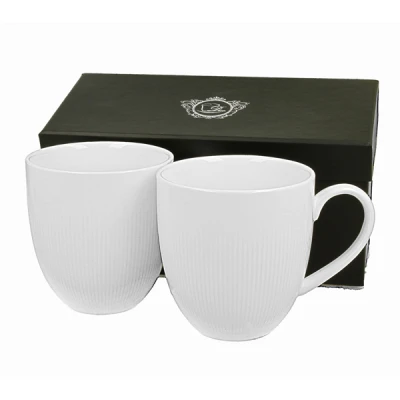 KUBKI KLASYCZNE DO KAWY HERBATY PORCELANOWE 2 SZT ZESTAW ELEGANCKIE