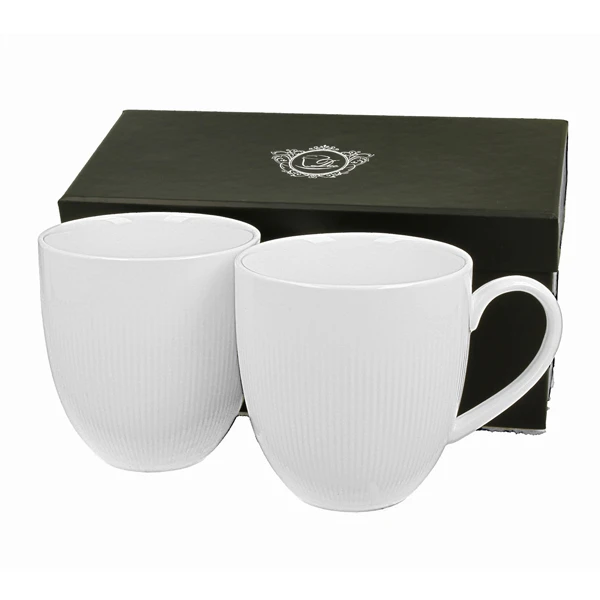 KUBKI KLASYCZNE DO KAWY HERBATY PORCELANOWE 2 SZT ZESTAW ELEGANCKIE