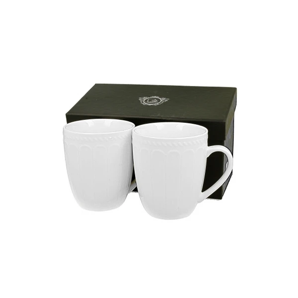 KUBKI KLASYCZNE DO KAWY HERBATY PORCELANOWE 2 SZT ZESTAW ELEGANCKIE