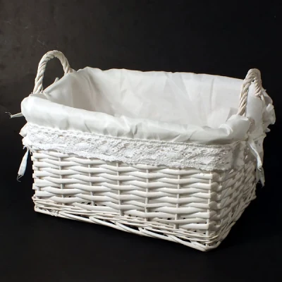 MON-KOSZ WIKLINOWY Z USZAMI 33X24X18 BIAŁY 1241