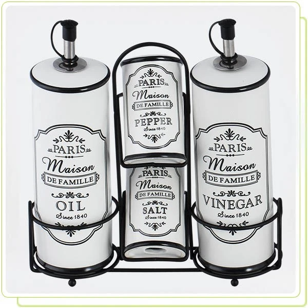 SPL-20030-04S KPL. 4 PRZYPRAWNIKÓW CERAMICZNYCH NA PÓŁCE *PARIS MAISON*