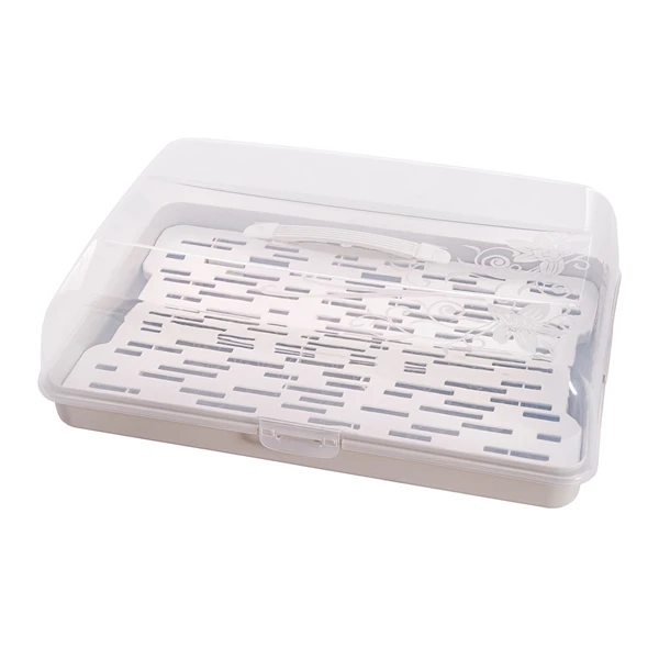 POJEMNIK NA CIASTO PLASTIKOWY 29x42cm PROSTOKĄTNY DUŻY PUDEŁKO Z POKRYWĄ