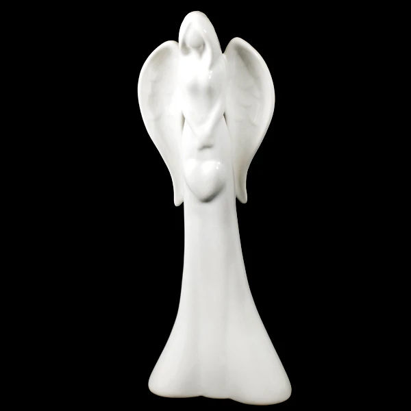 CER-ANIOŁ CIENKI Z SERCEM DUŻY *SZKLIWO BIAŁE* C-1008SZB