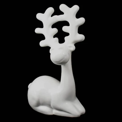 CER-ŁOŚ LEŻĄCY MAŁY *SZKLIWO BIAŁE* C-933SZB