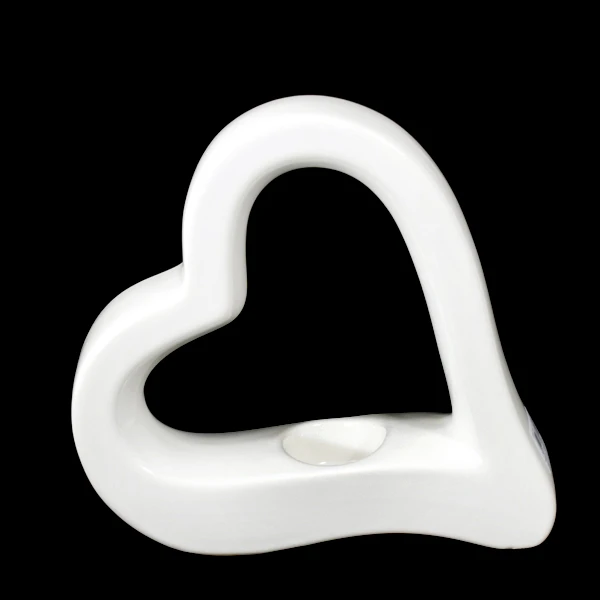 CER-ŚWIECZNIK SERCE PŁASKIE *SZKLIWO BIAŁE* C-1095SZB