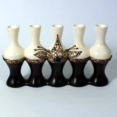 CER-ŚWIECZNIK/WAZON *5* *1/2DECOR VENGE/BRĄZ* C-4381/2DV/BR