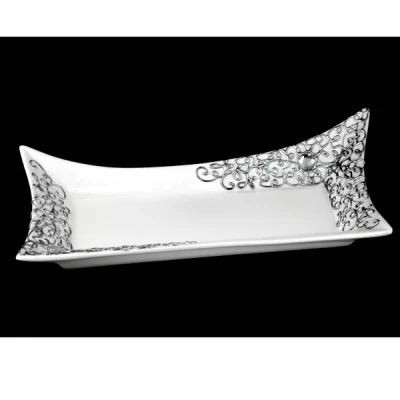 CER-TACKA ROGI DUŻA *DECOR SREBRO* C-269DS