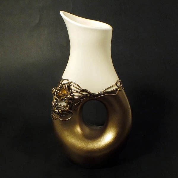 CER-WAZON KARAFKA Z DZIURĄ *DECOR 1/2 ZŁOTO* C-435-1/2Z