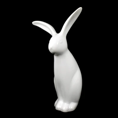 CRK-ZAJĄC KLAPNIĘTE UCHO MAŁY *SZKLIWO BIAŁE* C-825SZB