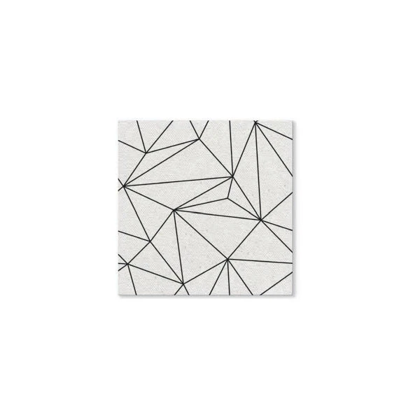 PAW-SERWETKI AIRLAID 40*40 *GEOMETRIC LINES* BIAŁA /50/