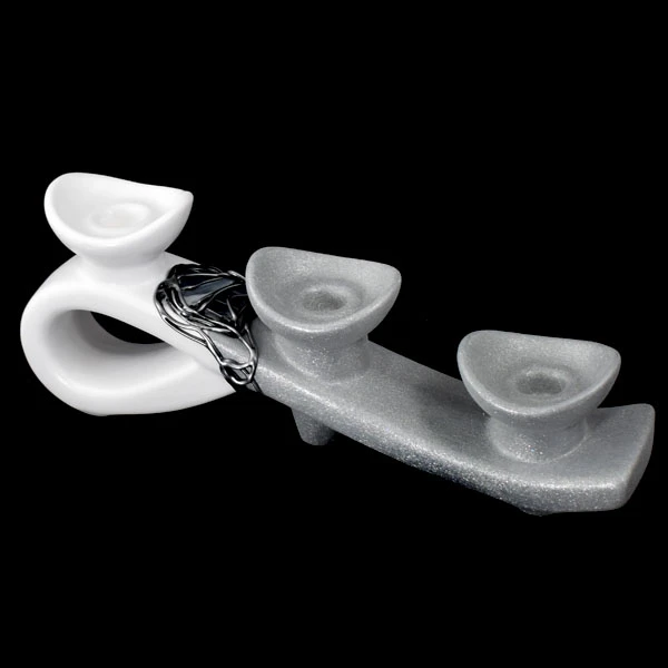 CER-ŚWIECZNIK ZJEŻDŻALNIA *DECOR WITRAŻ 1/2 BROKAT BIAŁY* C-451-1/2W