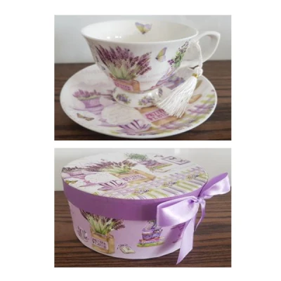 MMG-FILIŻANKA+SPODEK 200ML 37058 LAWENDA