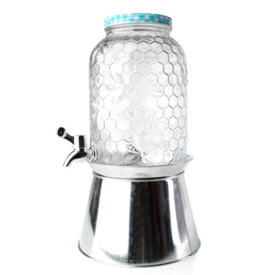 MON-SŁÓJ SZKLANY 3,5L Z KRANEM NA STOJAKU 8596