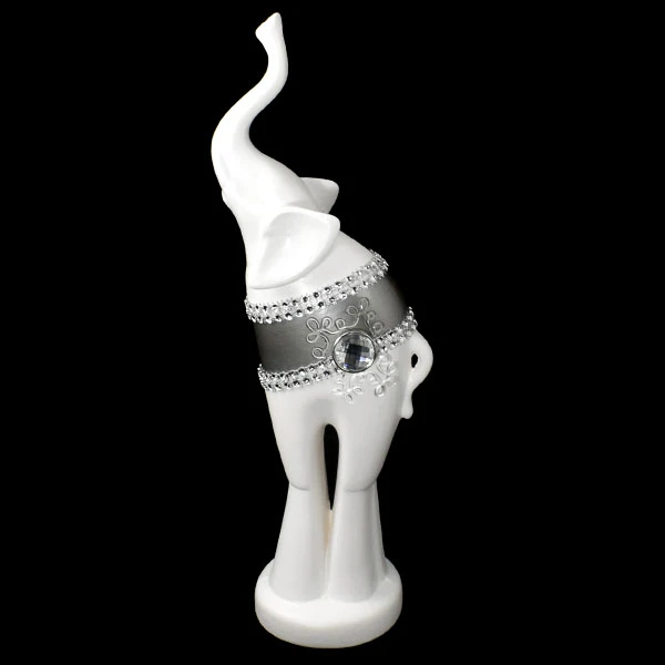 CER-SŁOŃ NA PODSTAWIE MAŁY GŁADKI *DEKOR PASEK-BIAŁY* C-810P