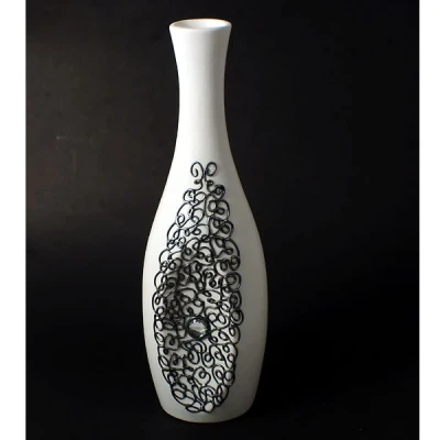 CER-BUTELKA WKLĘSŁA *DEKOR SREBRO* C-068DS