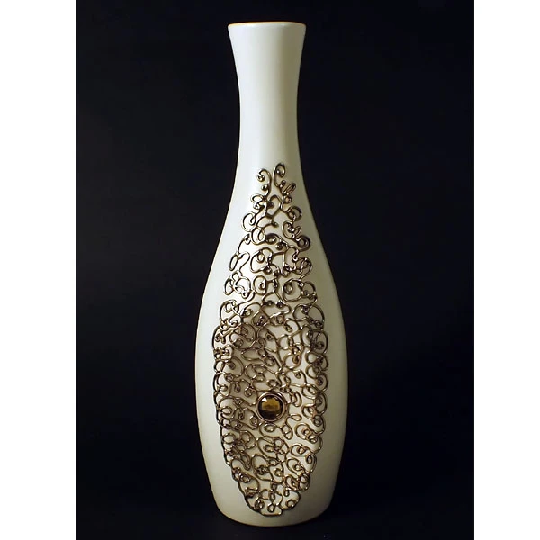 CER-BUTELKA WKLĘSŁA *DEKOR ZŁOTY* C-068DZ