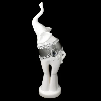 CER-SŁOŃ NA PODSTAWIE MAŁY GŁADKI *DEKOR PASEK-BIAŁY* C-810P