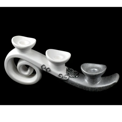 CER-ŚWIECZNIK ZJEŻDŻALNIA SPIRALA *1/2 RÓŻA-BIAŁY* C-900-1/2R