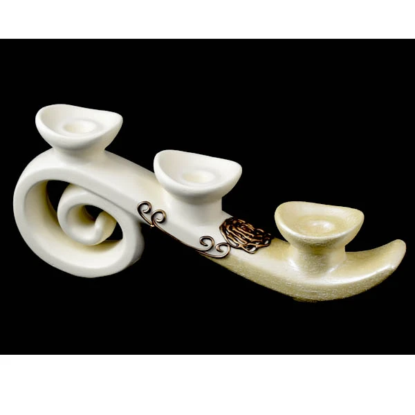 CER-ŚWIECZNIK ZJEŻDŻALNIA SPIRALA *1/2 RÓŻA-KREM* C-900-1/2R