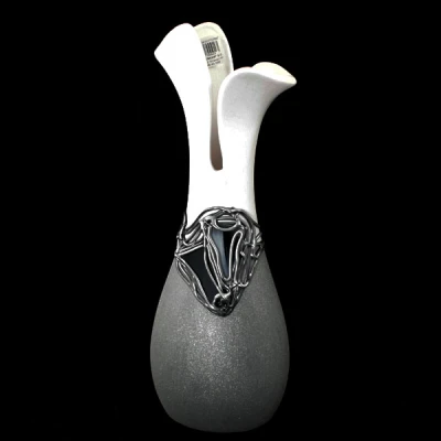 CER-WAZON TULIPAN SMUKŁY DUŻY *DECOR WITRAŻ 1/2 BROKAT BIAŁY* C-523-1/2W