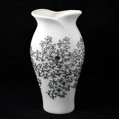 CER-WAZON TULIPAN WYSOKI DECOR SREBRO C-515DS