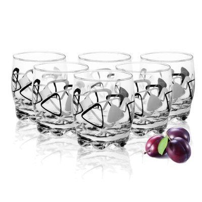 GLA-6 SZKLANEK 250ML CZARNO-SZARE TRÓJKĄTY