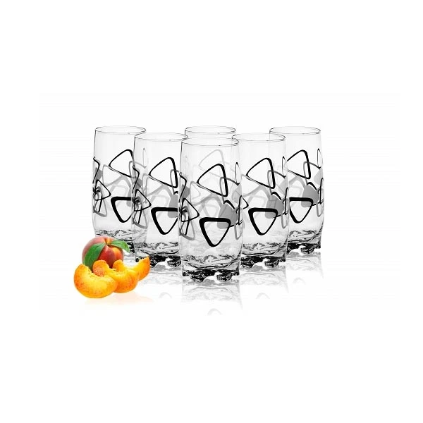 GLA-6 SZKLANEK 350ML CZARNO-SZARE TRÓJKĄTY