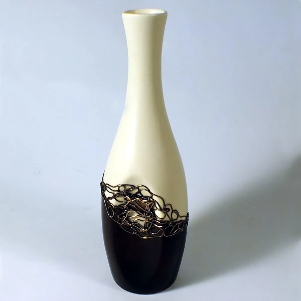 CER-BUTELKA WKLĘSŁA *DEKOR 1/2 BRĄZ* C-068BR