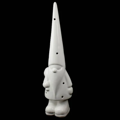 CER-DZIADEK MRÓZ DUŻY Z OTWORAMI *SZKLIWO BIAŁE* C-863SZB