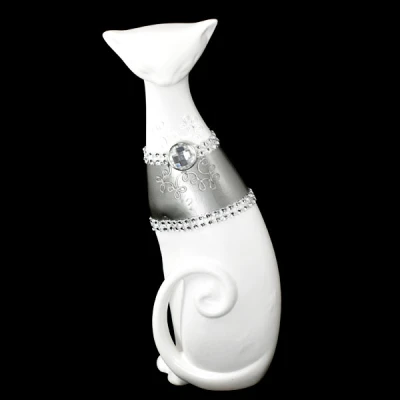 CER-KOT Z OGONKIEM MAŁY *DEKOR PASEK-BIAŁY* C-396P