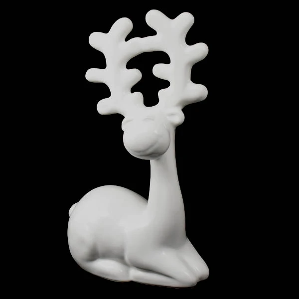 CER-ŁOŚ LEŻĄCY ŚREDNI *SZKLIWO BIAŁE* C-932SZB