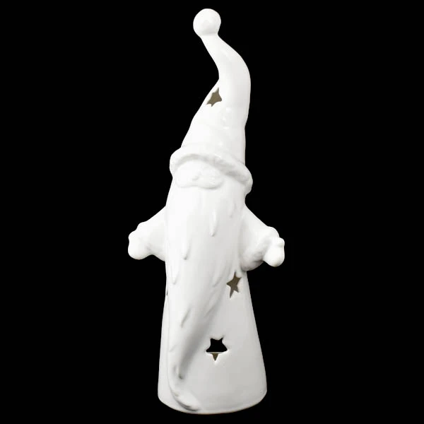 CER-MIKOŁAJ DŁUGA BRODA Z GWIAZDKAMI *SZKLIWO BIAŁE* C-796SZB