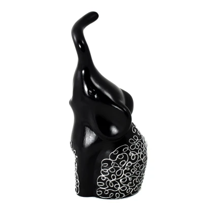 CER-SŁOŃ TWISTER DUŻY * DEKOR SREBRO-CZARNY* C-1060SC